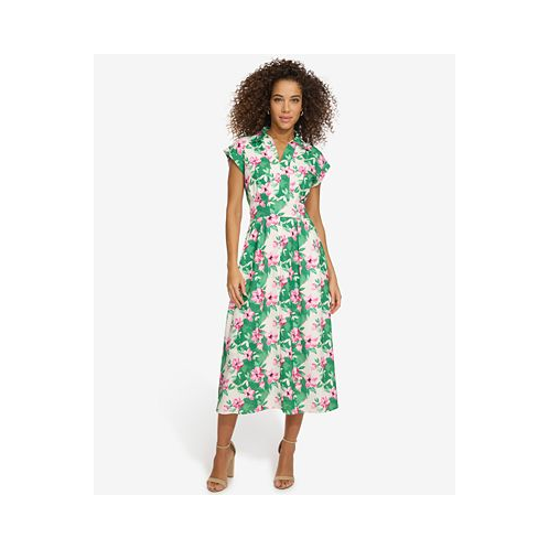Kensie Womens Floral-Print Midi Dress