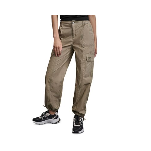 DKNY Jeans Womens Straight-Leg High-Waist Adjustable-Cuff Cargo Pants