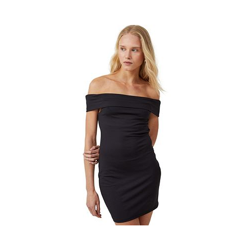 COTTON ON Womens Off Shoulder Luxe Mini Dress