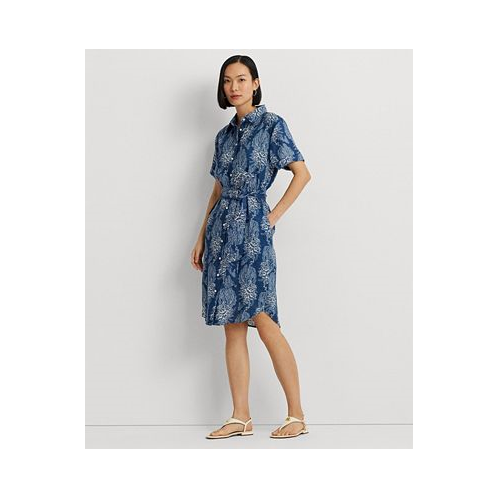 POLO Ralph Lauren Womens Belted Floral Shirt Dress Regular & Petite