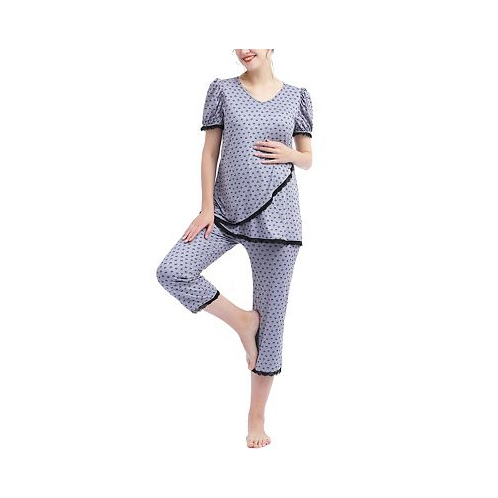Kimi + kai Maternity Drew Nursing 2-Piece Pajama Set