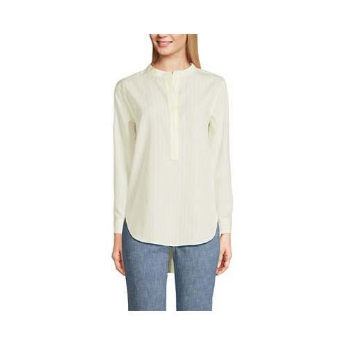 Lands End Womens No Iron Banded Collar Popover Shirt