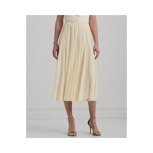 POLO Ralph Lauren Womens Chiffon & Lace Gores Midi Skirt