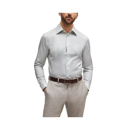 Hugo Boss Mens Striped Cotton Slim-Fit Shirt