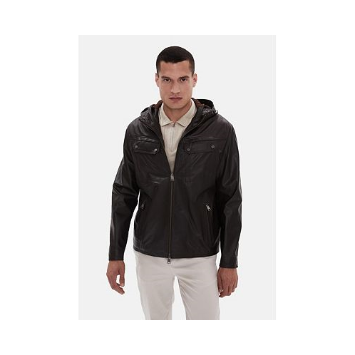 Furniq UK Mens Leather Jacket Nappa Brown