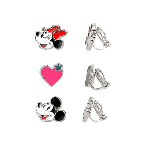Disney Mickey and Minnie Mouse Fashion Clip On Earrings - Set of 3