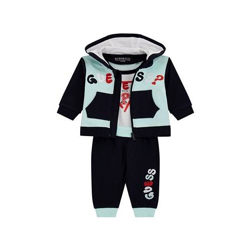 GUESS Baby Boy Hooded Top Bodysuit and Pant Set