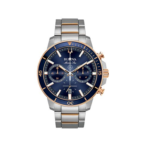 Bulova Mens Chronograph Marine Star Two-Tone Stainless Steel Bracelet Watch 45mm