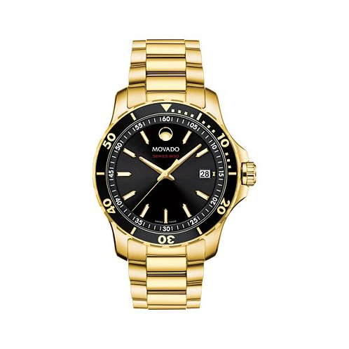 Movado Mens Swiss Series 800 Gold-Tone PVD Stainless Steel Bracelet Diver Watch 40mm