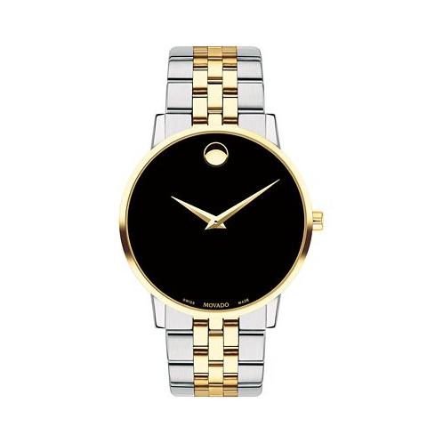 Movado Mens Swiss Museum Classic Two-Tone PVD Stainless Steel Bracelet Watch 40mm