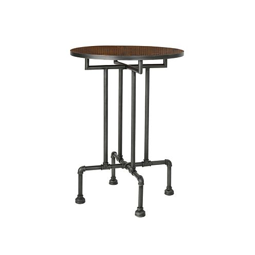 Noble House Westleigh Industrial Faux Wood Bar Table Dark Brown