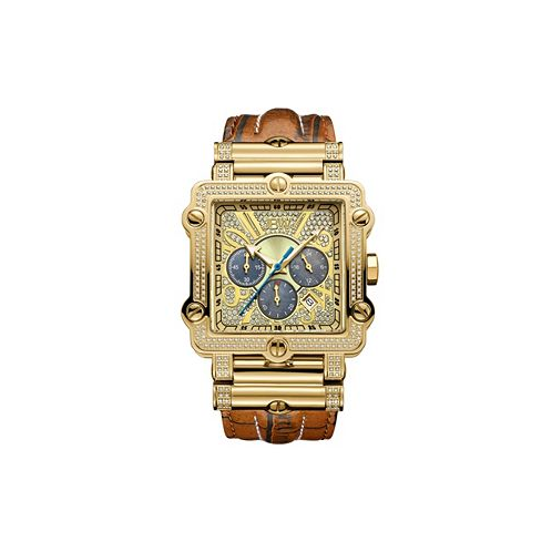 Jbw Mens Phantom Diamond (1 ct.t.w.) 18k Gold Plated Stainless Steel Watch