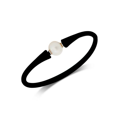 EFFY Collection EFFY Cultured White Freshwater Pearl (11mm) Black Silicone Bracelet