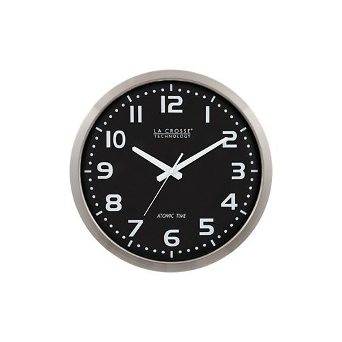 La Crosse Technology 16 Stainless Steel Atomic Clock with Black dial