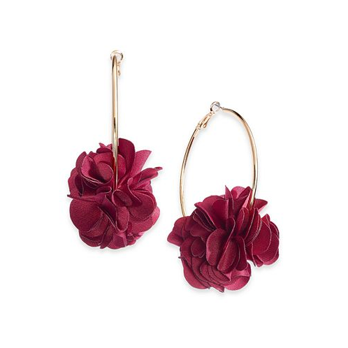 I.N.C. International Concepts Fabric Flower Hoop Earrings