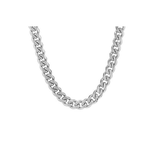 STEELTIME Mens Stainless Steel Thick Accented Cuban Link Style Chain Necklaces