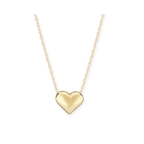 Macys Puffed Heart Necklace Set in 14k Yellow Gold