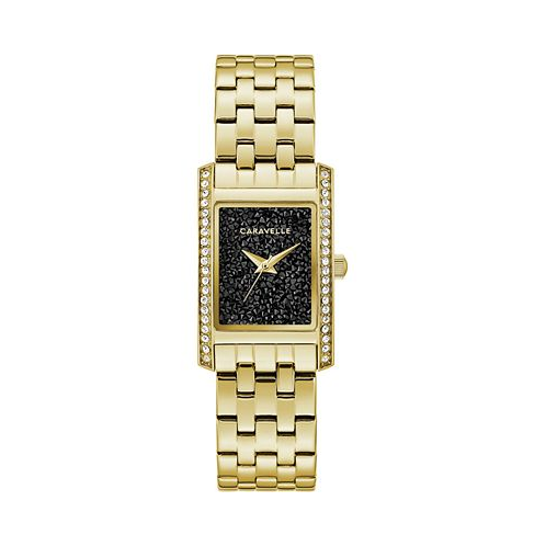 Caravelle Womens Gold-Tone Stainless Steel Bracelet Watch 21x33mm