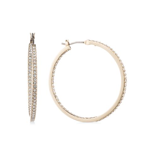 Givenchy Medium Pave Hoop Earrings 1-1/4