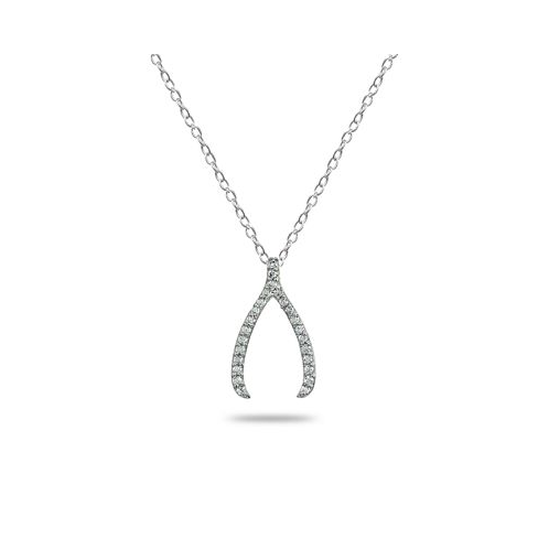 Giani Bernini Cubic Zirconia Wishbone Slide Pendant in 18k Gold Plated Sterling Silver or Sterling Silver