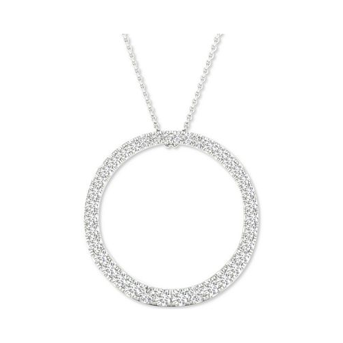 Forever Grown Diamonds Lab-Created Diamond Circle Pendant Necklace (1/2 ct. t.w.) in Sterling Silver 16 + 2 extender