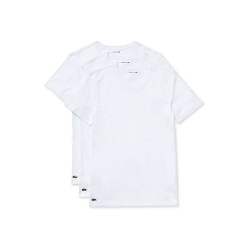 Lacoste Mens V-Neck Lounge Slim Fit Undershirt Set 3-Piece