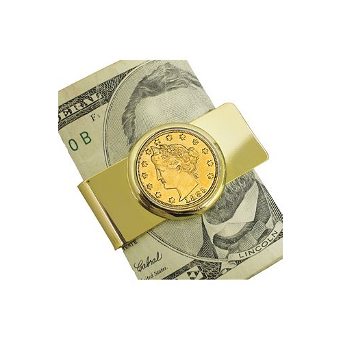 American Coin Treasures Mens 1883 First-Year-Of-Issue Gold-Layered Liberty Racketeer Nickel Coin Money Clip