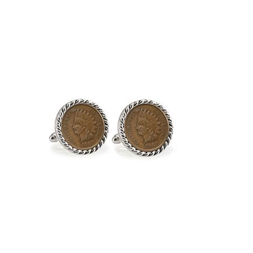 American Coin Treasures Indian Head Penny Rope Bezel Coin Cuff Links