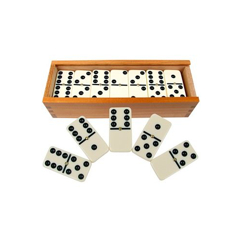 Trademark Global Hey Play Premium Set Of 28 Double Six Dominoes Wood Case