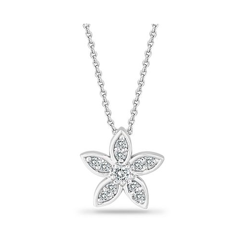 Giani Bernini Cubic Zirconia Star Flower Pendant Necklace in Sterling Silver 16 + 2
