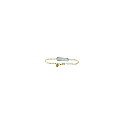 Roberta Sher Designs Bezel Set Topaz Bar Bracelet with 14K Gold Fill Chain