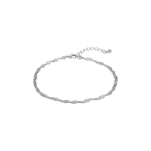 2028 Womens Silver-Tone Chain Anklet