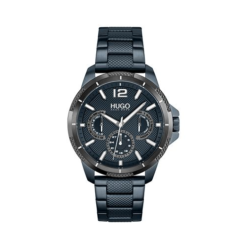Hugo Boss Mens #Sport Blue Stainless Steel Strap Watch 46mm