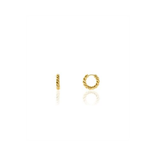 OMA THE LABEL Womens Lucy Huggies 18K Gold Plated Brass Earrings