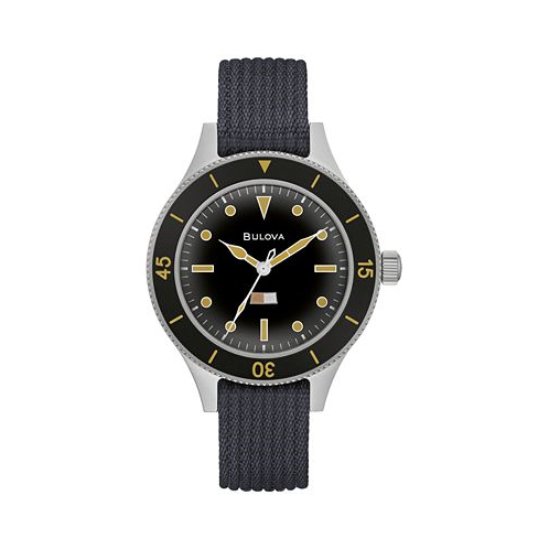 Bulova Mens Automatic MIL-SHIPS-W-2181 Navy Nylon Strap Watch 41mm - Limited Edition