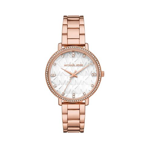 Michael Kors Womens Pyper Rose Gold-Tone Stainless Steel Bracelet Watch 38mm