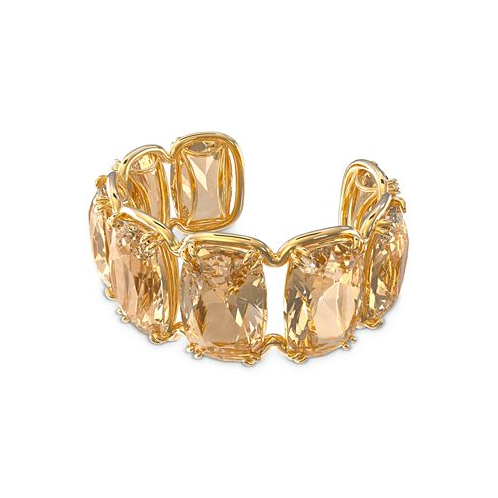 Swarovski Gold-Tone Yellow Oversized Floating Crystal Cuff Bracelet