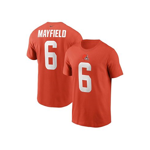 Nike Mens Baker Mayfield Orange Cleveland Browns Name and Number T-shirt