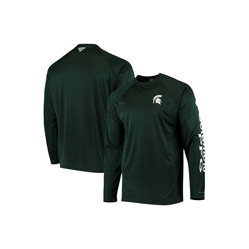 Columbia Mens PFG Green Michigan State Spartans Terminal Tackle Omni-Shade Long Sleeve T-shirt