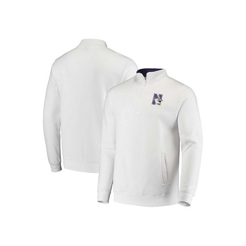 Colosseum Mens White Northwestern Wildcats Tortugas Logo Quarter-Zip Jacket