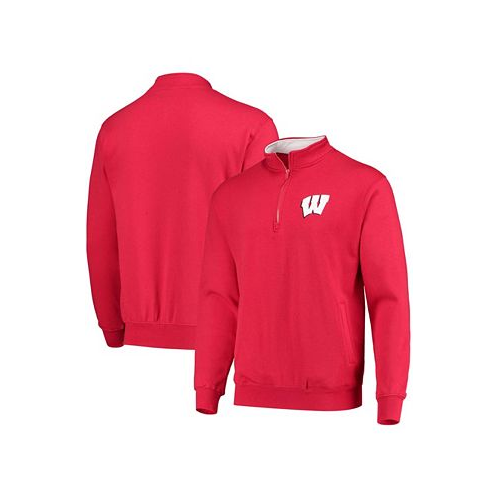 Colosseum Mens Red Wisconsin Badgers Tortugas Logo Quarter-Zip Jacket