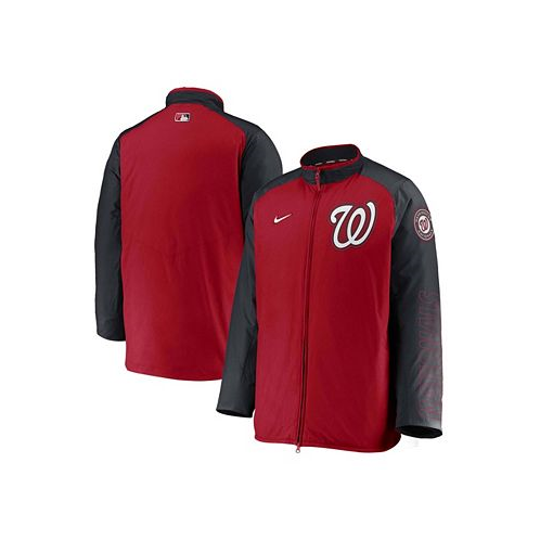 Nike Mens Red Navy Washington Nationals Authentic Collection Dugout Full-Zip Jacket