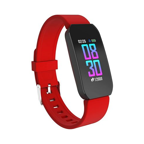 ITouch Unisex Red Silicone Strap Active Smartwatch 44mm
