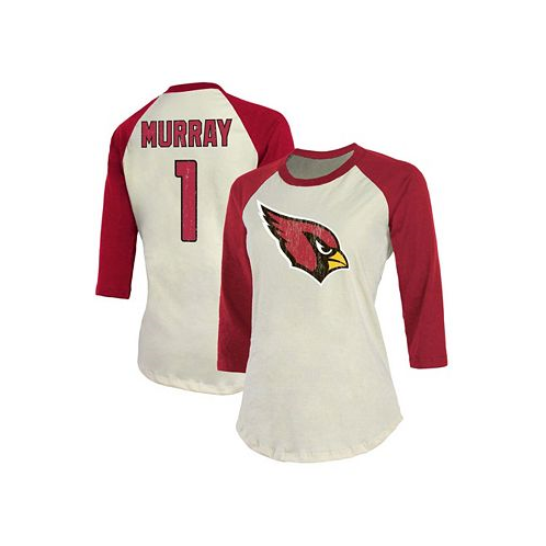 Fanatics Womens Kyler Murray Cream Cardinal Arizona Cardinals Player Raglan Name Number 3/4 Sleeve T-shirt