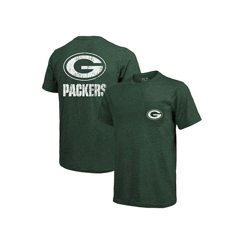 Majestic Green Bay Packers Tri-Blend Pocket T-shirt - Heathered Green