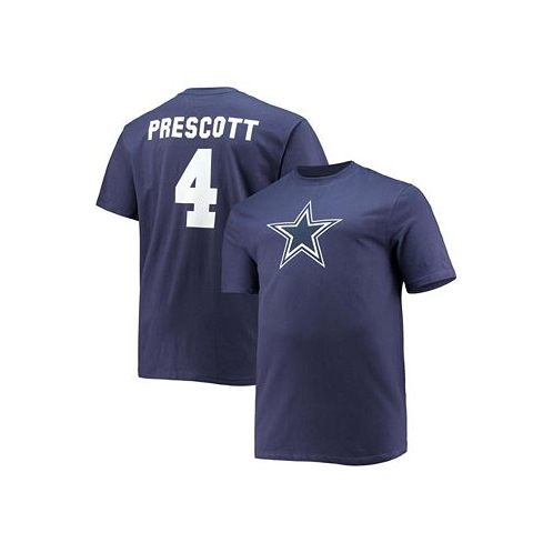 Fanatics Mens Big and Tall Dak Prescott Navy Dallas Cowboys Player Name Number T-shirt