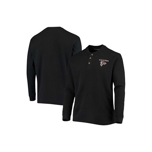 Dunbrooke Mens Black Atlanta Falcons Maverick Thermal Henley Long Sleeve T-shirt