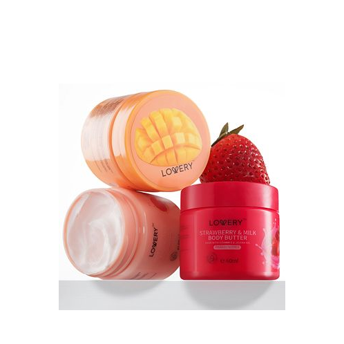 Lovery Pink Grapefruit Mango Strawberry Scented Whipped Body Butter 3-Pack Body Care Gift Set