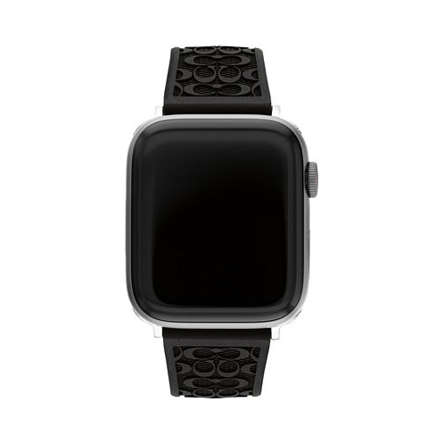 COACH Black Silicone Strap 42/44/45mm Apple Watch Band