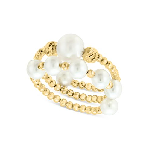EFFY Collection EFFY Cultured Freshwater Pearl (4-1/2 - 7mm) Beaded Coil Ring in 14k Gold